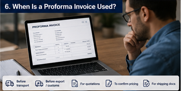 Client examinant une facture proforma avant l’approbation de l’expédition et la confirmation du transport